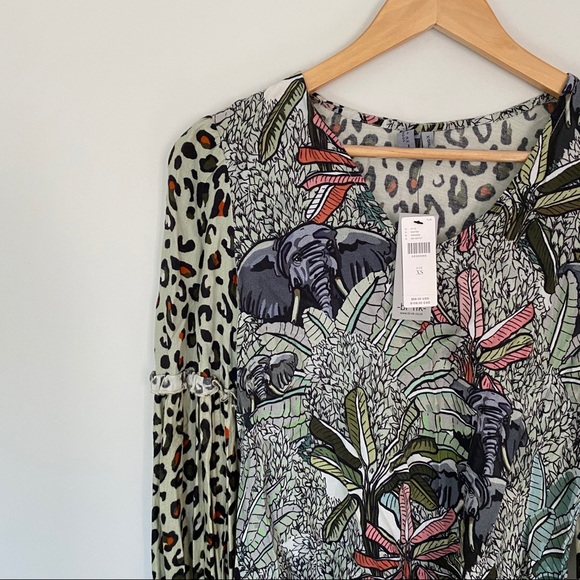 Anthropologie Bl^nk Sibley V-neck Leopard Top XS - Picture 7 of 8